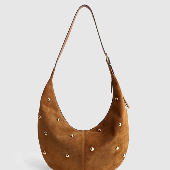 Madewell Brown Studded Hobo Bag - Picture 2 of 4